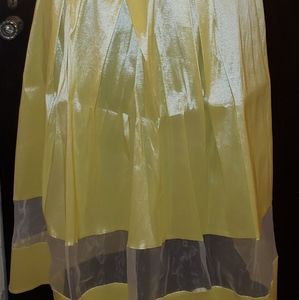 Wendy Williams yellow taffeta pleated skirt, size 2X